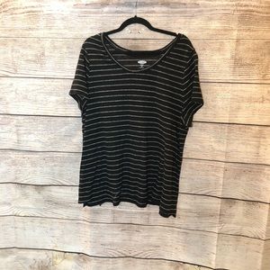 Black stripped maternity and nursing top